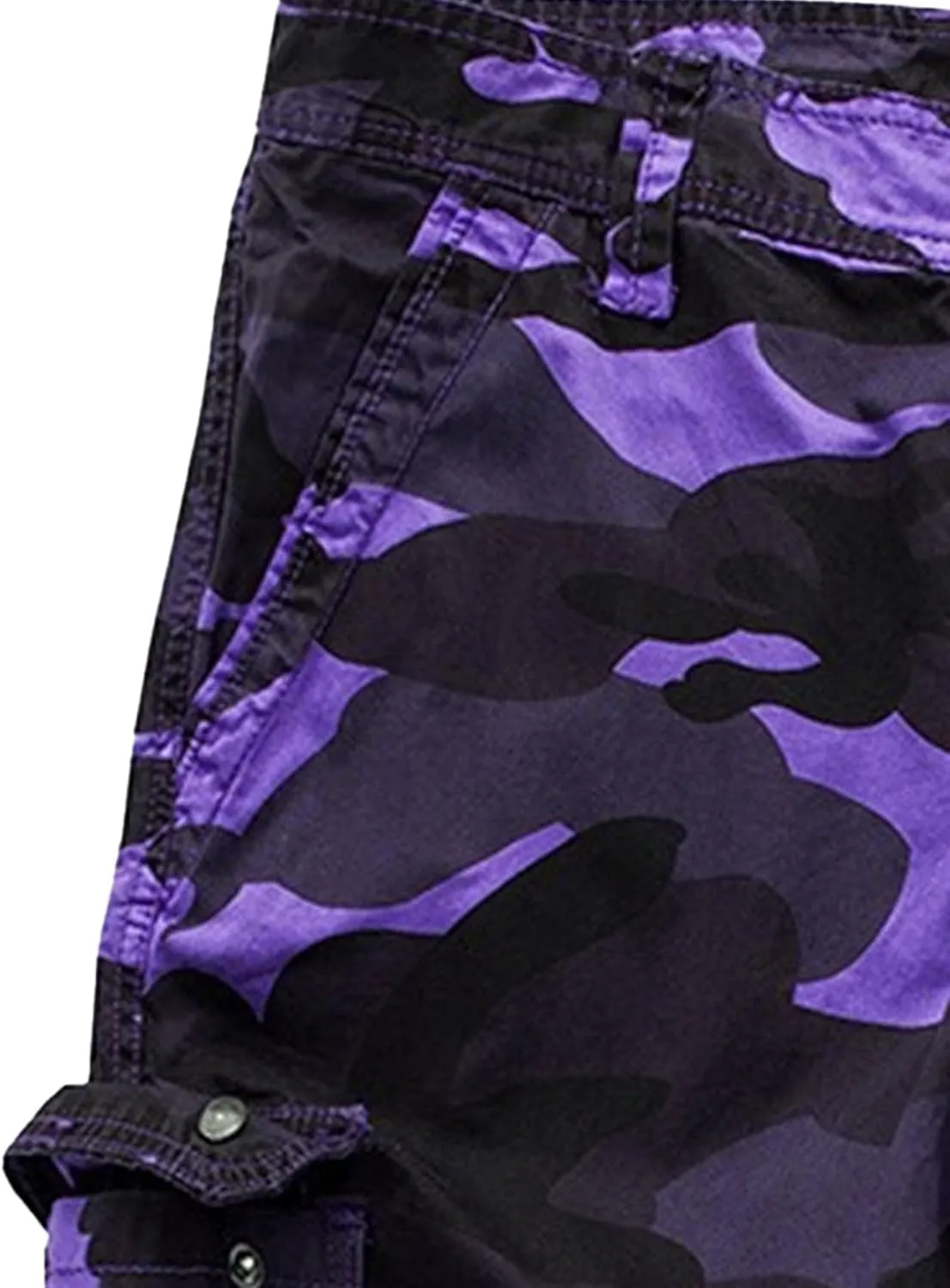 Maiyifu-GJ Men's Multi-Pockets Cargo Shorts Casual Cotton Twill Camo Cargo Shorts Lightweight Camouflage Hiking Short Pants
