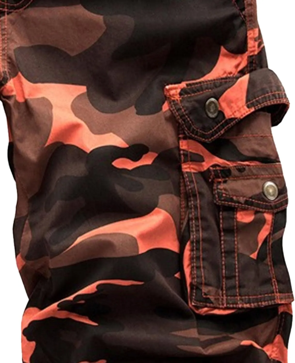 Maiyifu-GJ Men's Multi-Pockets Cargo Shorts Casual Cotton Twill Camo Cargo Shorts Lightweight Camouflage Hiking Short Pants