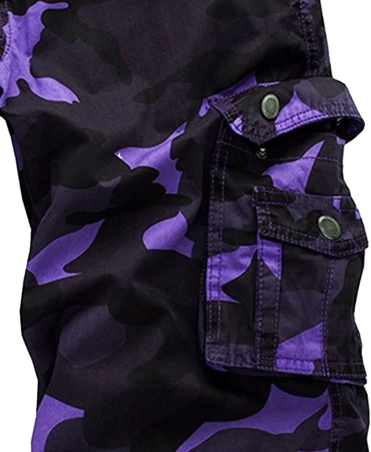 Maiyifu-GJ Men's Multi-Pockets Cargo Shorts Casual Cotton Twill Camo Cargo Shorts Lightweight Camouflage Hiking Short Pants