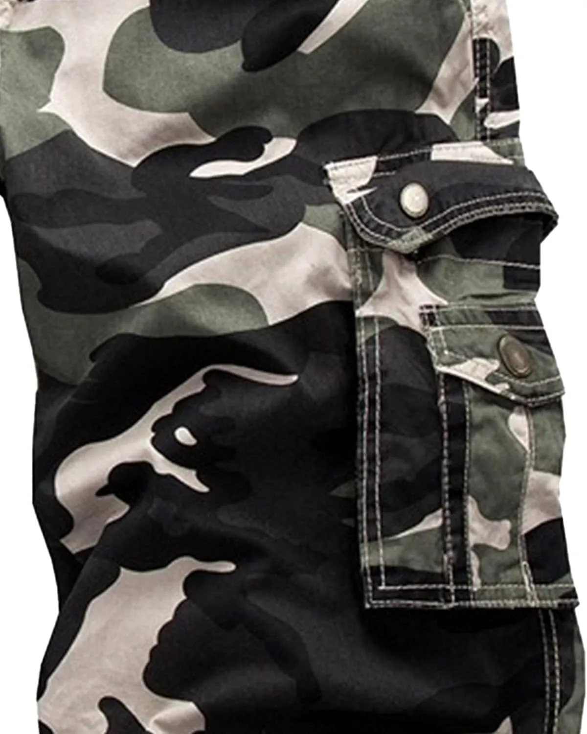 Maiyifu-GJ Men's Multi-Pockets Cargo Shorts Casual Cotton Twill Camo Cargo Shorts Lightweight Camouflage Hiking Short Pants