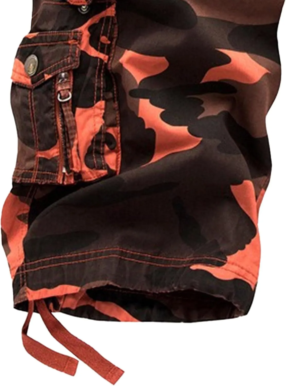 Maiyifu-GJ Men's Multi-Pockets Cargo Shorts Casual Cotton Twill Camo Cargo Shorts Lightweight Camouflage Hiking Short Pants