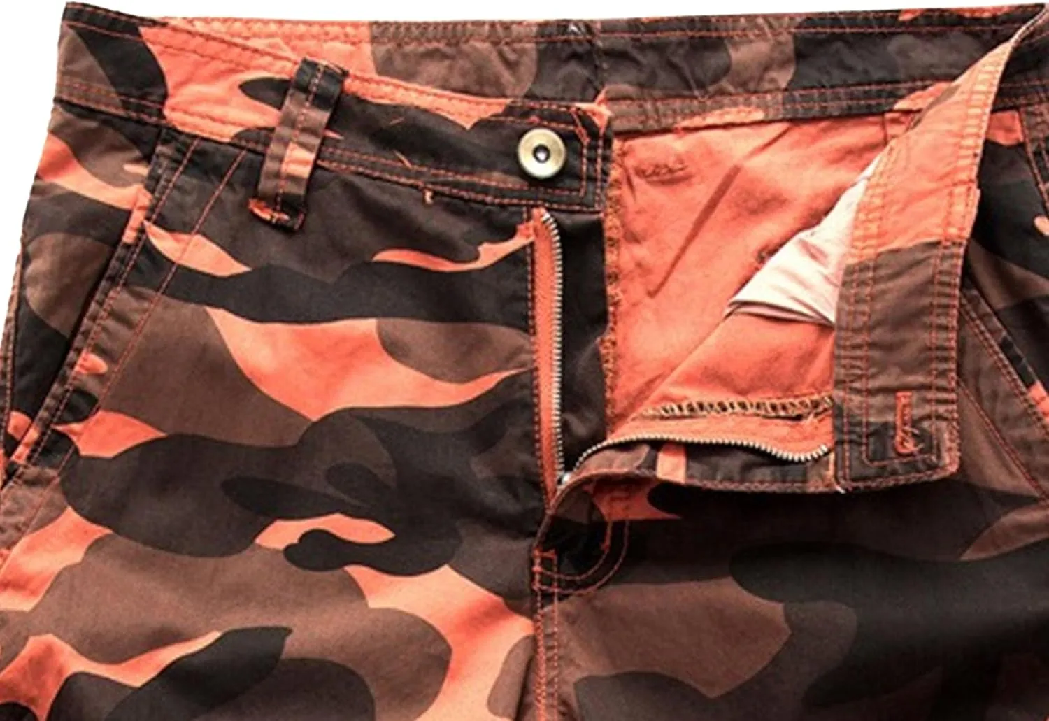 Maiyifu-GJ Men's Multi-Pockets Cargo Shorts Casual Cotton Twill Camo Cargo Shorts Lightweight Camouflage Hiking Short Pants
