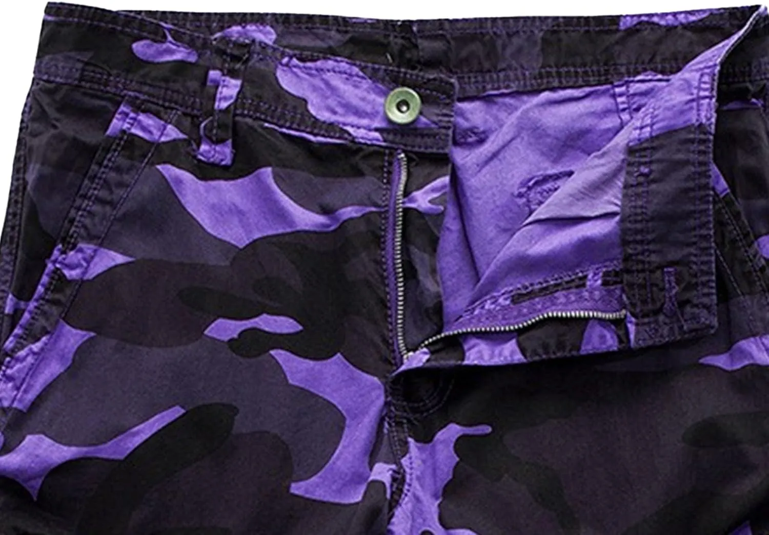 Maiyifu-GJ Men's Multi-Pockets Cargo Shorts Casual Cotton Twill Camo Cargo Shorts Lightweight Camouflage Hiking Short Pants