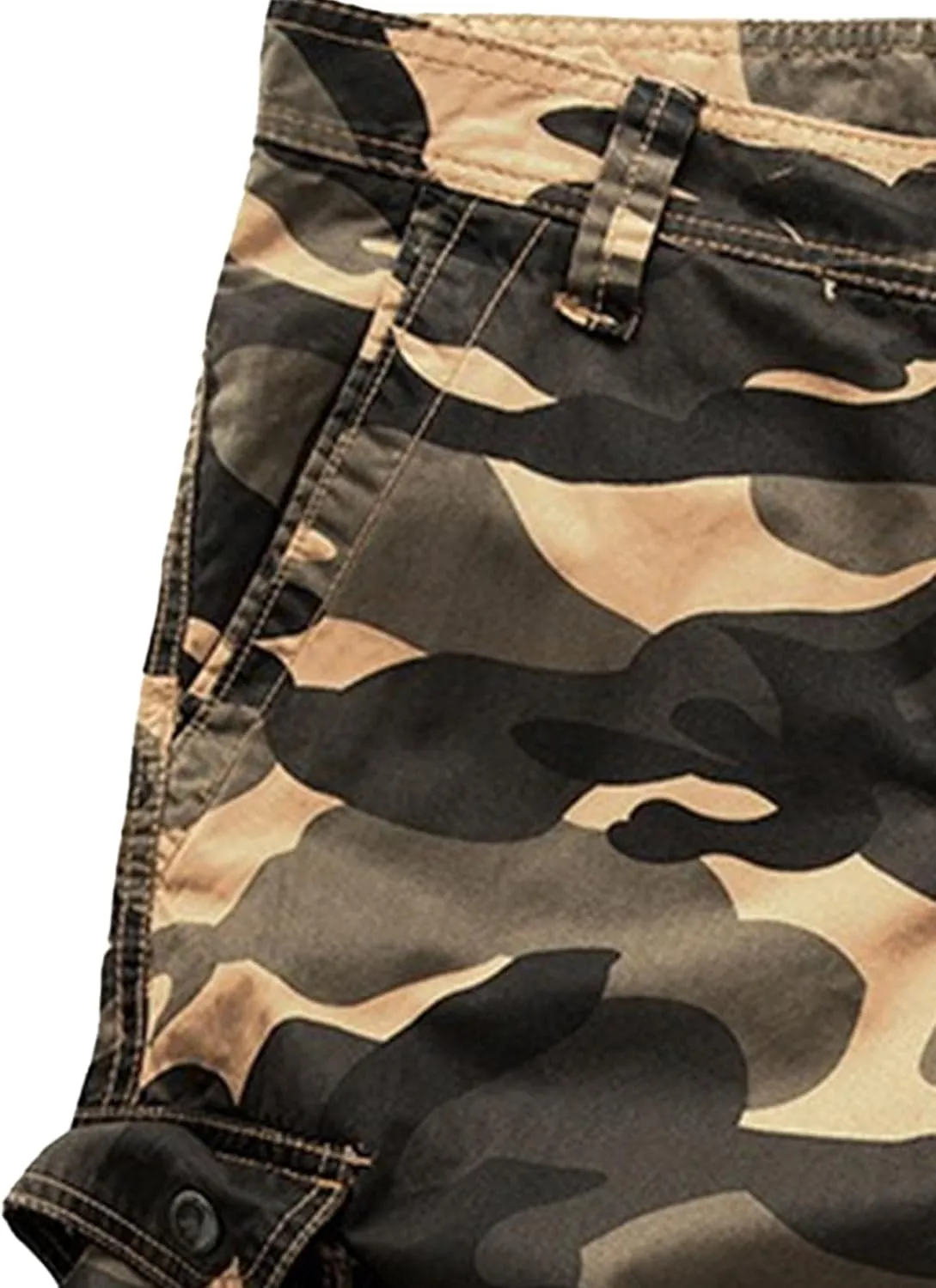 Maiyifu-GJ Men's Multi-Pockets Cargo Shorts Casual Cotton Twill Camo Cargo Shorts Lightweight Camouflage Hiking Short Pants