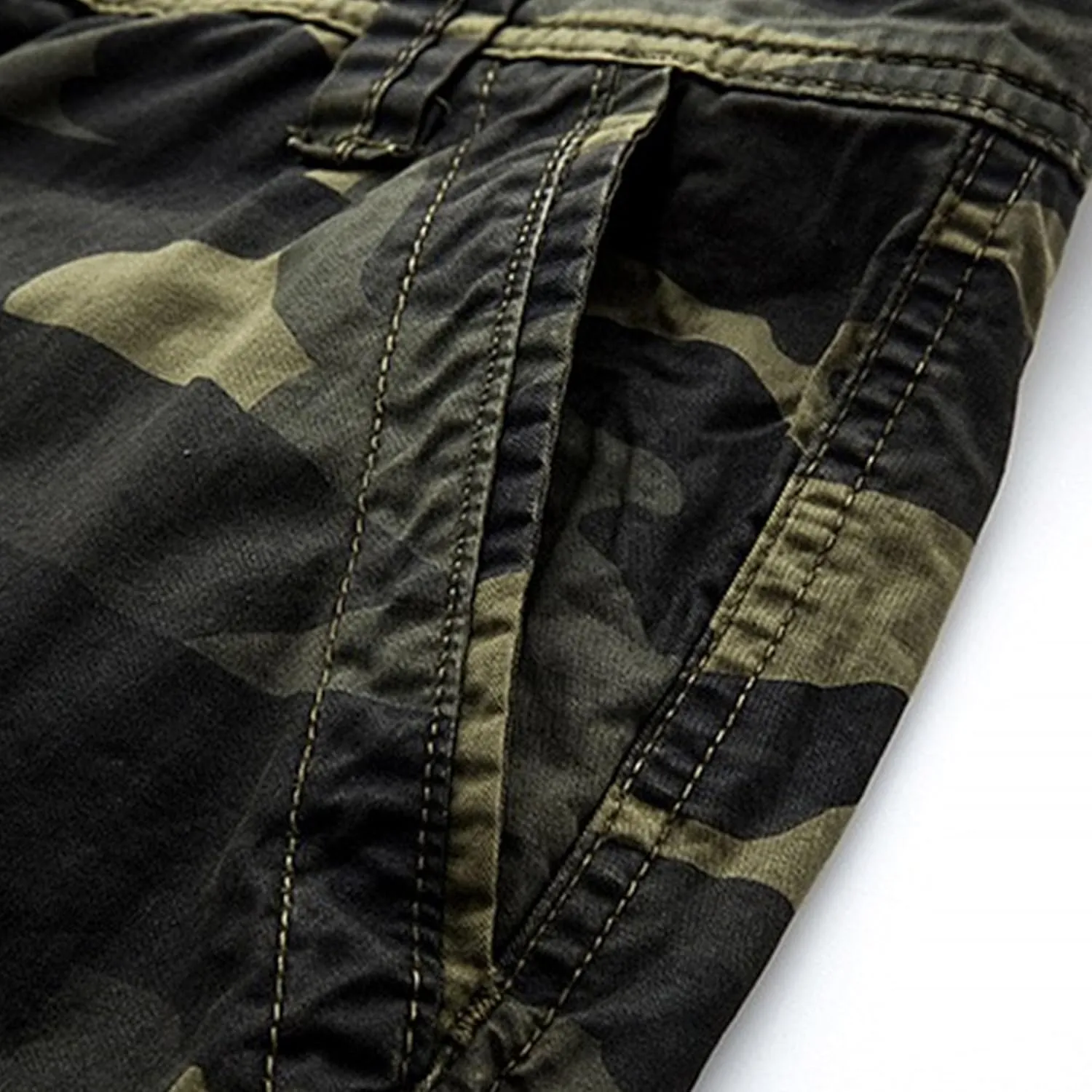 Maiyifu-GJ Men's Multi-Pockets Cargo Shorts Casual Cotton Twill Camo Cargo Shorts Lightweight Camouflage Hiking Short Pants