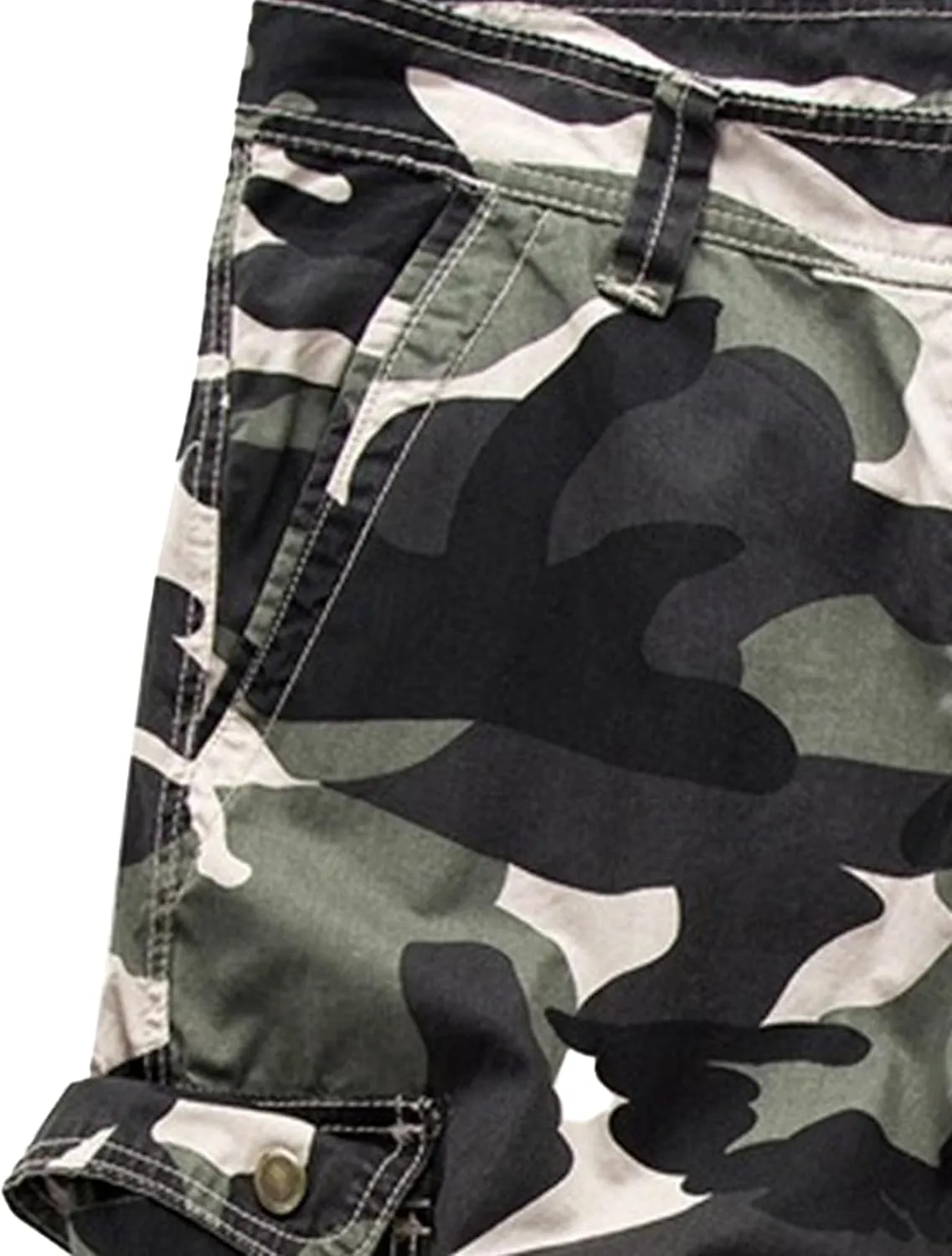 Maiyifu-GJ Men's Multi-Pockets Cargo Shorts Casual Cotton Twill Camo Cargo Shorts Lightweight Camouflage Hiking Short Pants