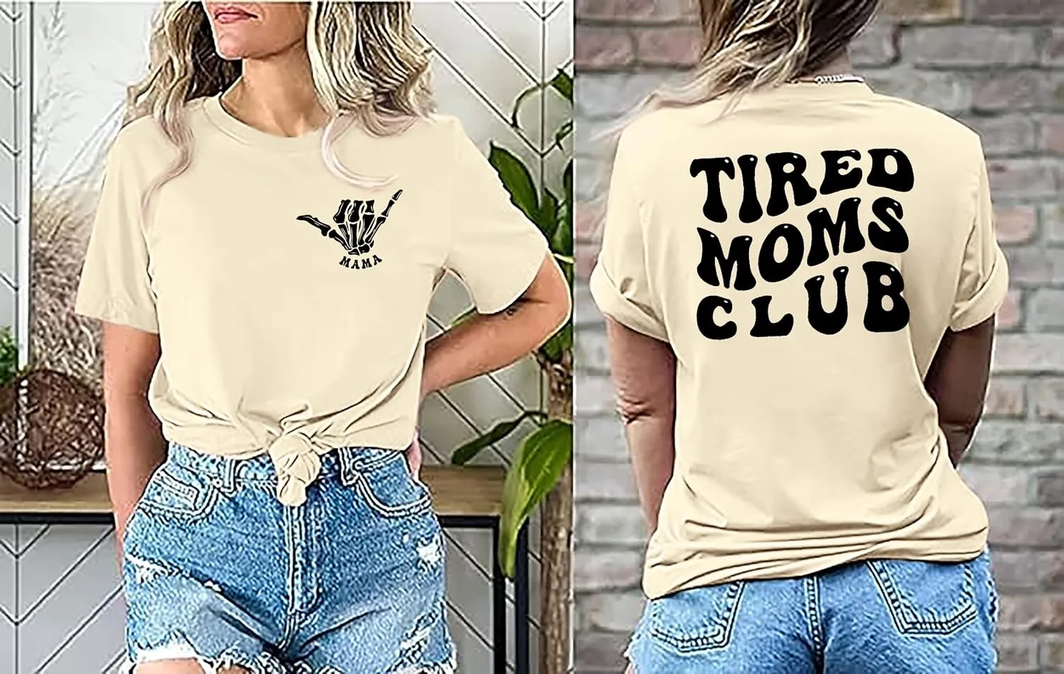 Mama Shirts for Women: Tired Moms Club Tshirt Mom Life Letter Printed Casual Short Sleeve Tee Tops