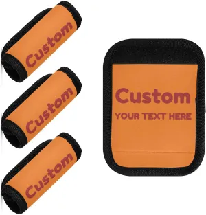 MCHIVER Safety Orange Custom Luggage Handle Wrap 4 Pack Personalized Luggage Handle Covers Soft Luggage Identifiers for Suitcase Luggage Covers Wraps for Travel Bag Suitcase Luggage