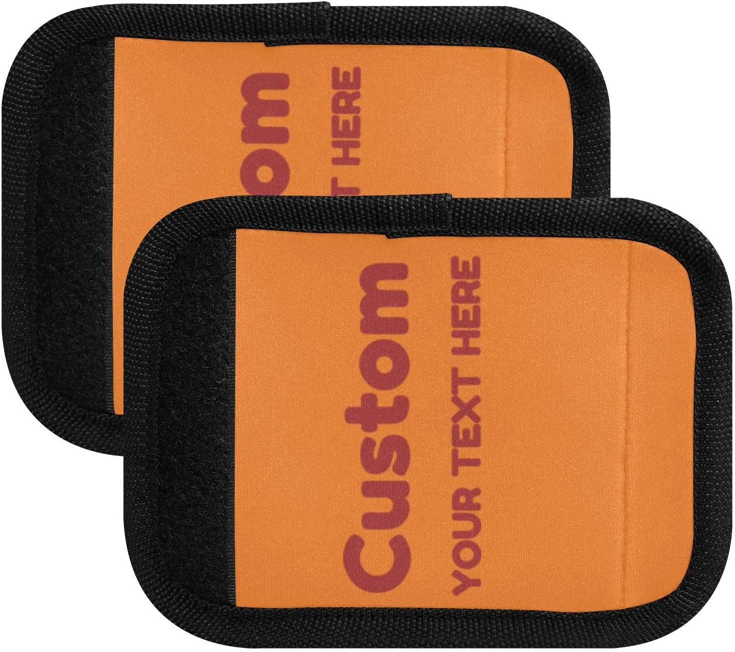 MCHIVER Safety Orange Custom Luggage Handle Wrap 4 Pack Personalized Luggage Handle Covers Soft Luggage Identifiers for Suitcase Luggage Covers Wraps for Travel Bag Suitcase Luggage