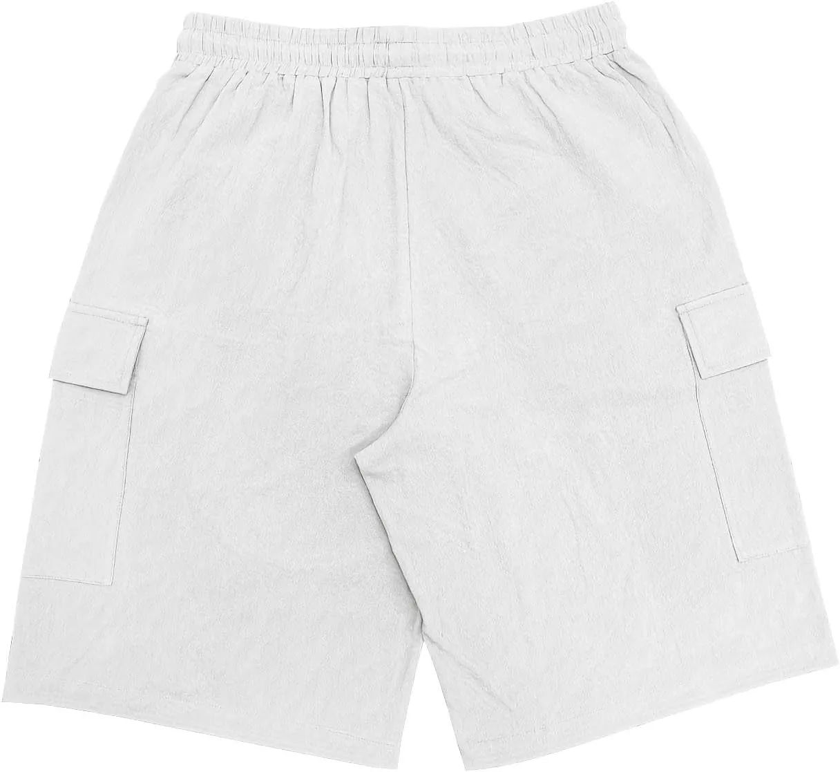Men Linen Shorts Elastic Waist Drawstring Cotton Linen Short with Pockets Loose Fit Outdoor Summer Beach Pants