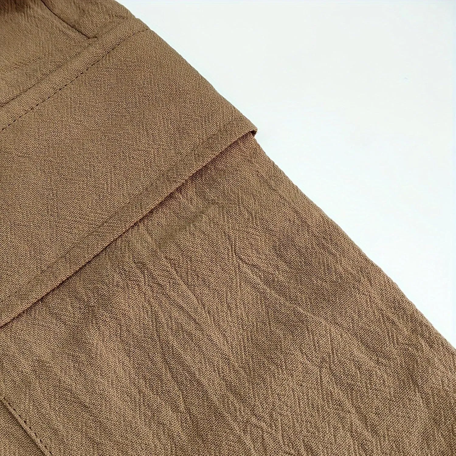 Men Linen Shorts Elastic Waist Drawstring Cotton Linen Short with Pockets Loose Fit Outdoor Summer Beach Pants