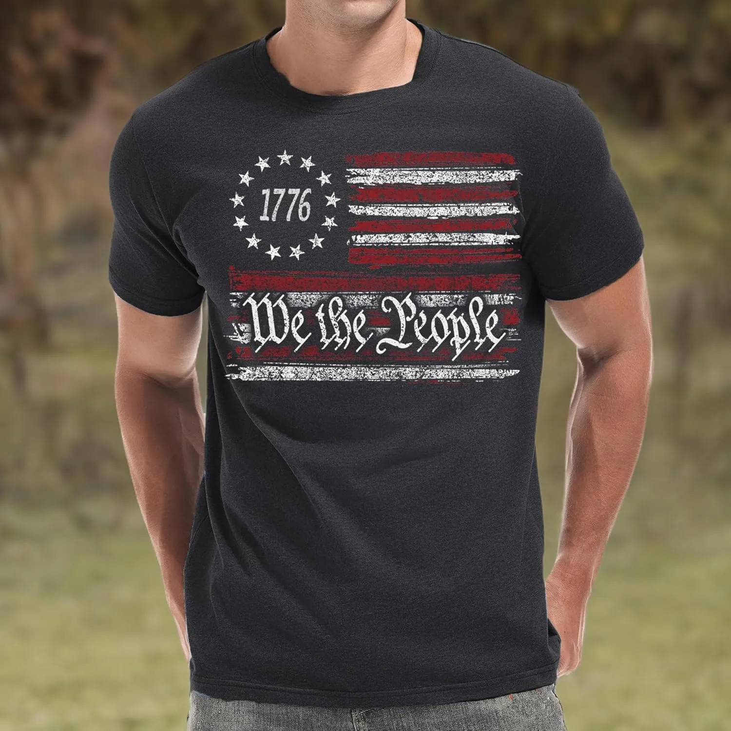 Mens 4th of July Shirts American Flag Patriotic Short Sleeve T-Shirt