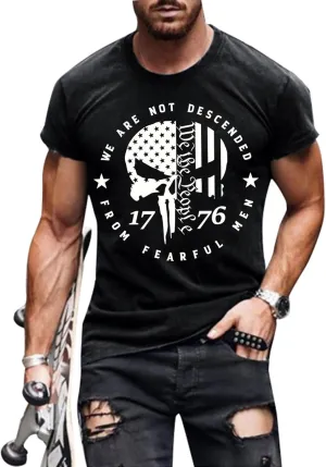 Mens 4th of July Shirts American Flag Patriotic Short Sleeve T-Shirt