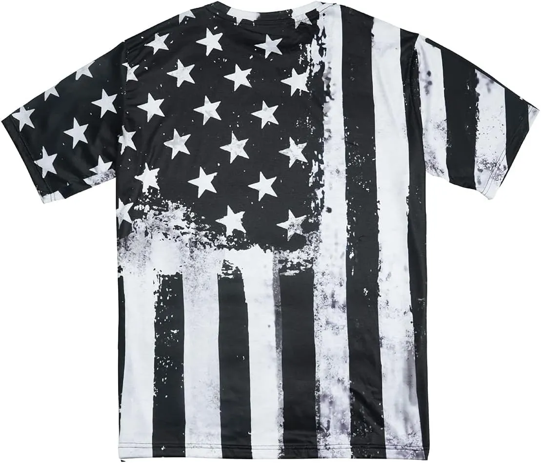 Mens 4th of July Shirts American Flag Patriotic Short Sleeve T-Shirt
