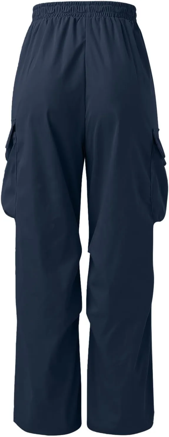 Men's Baggy Cargo Pants Casual Cotton Stretch Elastic Waist Pant Hiking Pant Multi Pockets