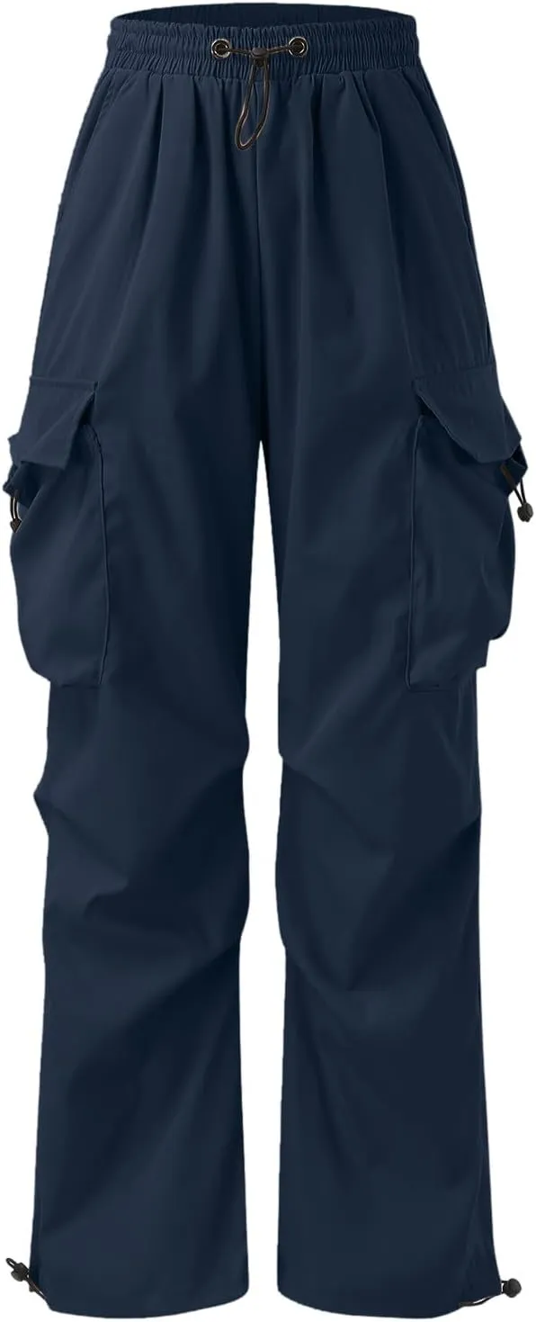 Men's Baggy Cargo Pants Casual Cotton Stretch Elastic Waist Pant Hiking Pant Multi Pockets