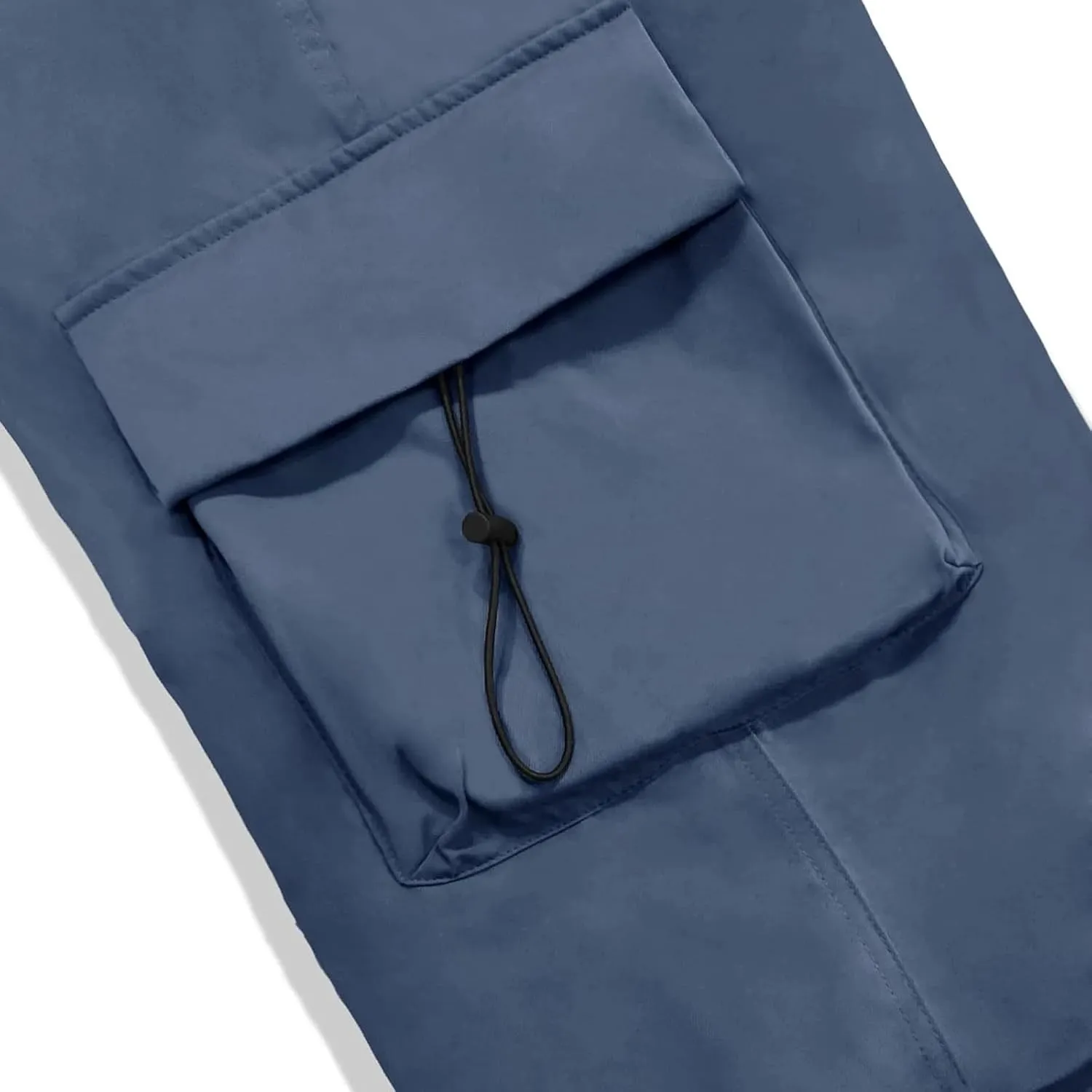 Men's Baggy Cargo Pants Casual Parachute Pants Elastic Waist Drawstring Loose Fit Outdoor Multi Pockets