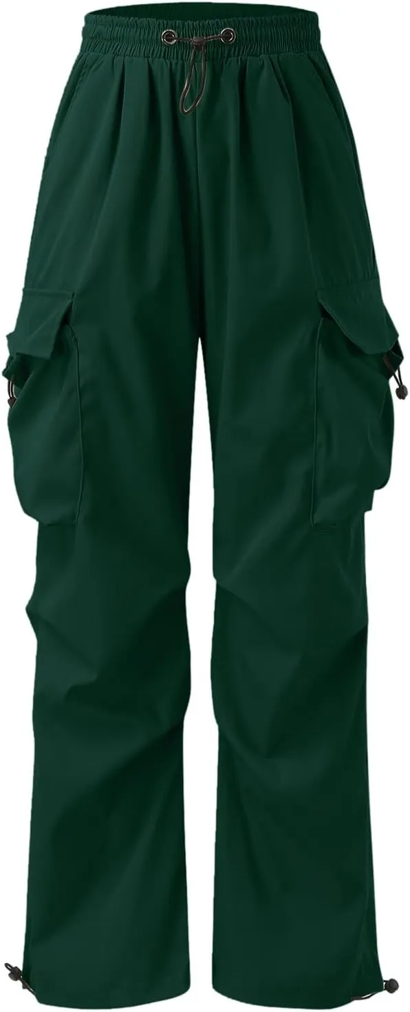 Mens Cargo Pants Casual Work Pant Drawstring Elastic Waist Hip Hop Harem Pants with Pockets