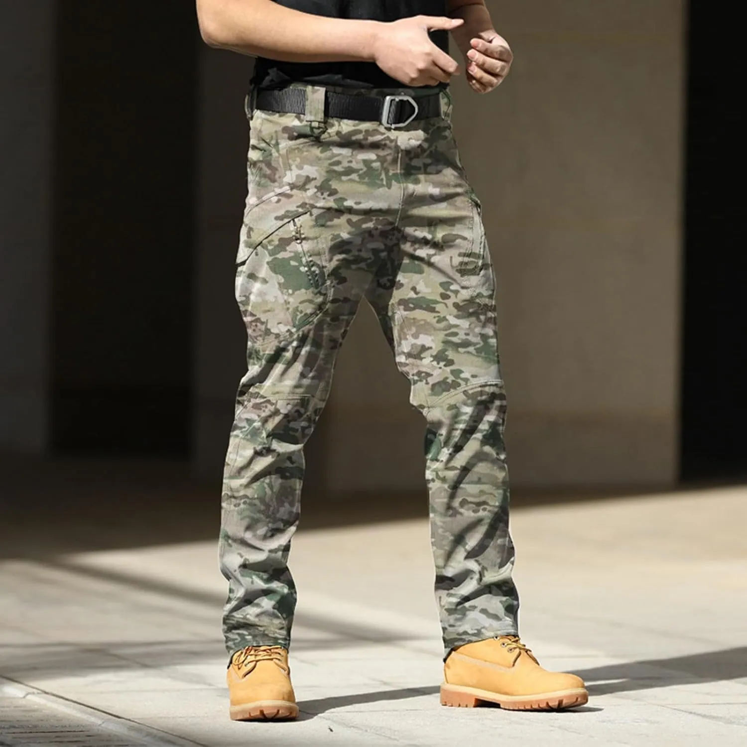 Mens Cargo Pants Tactical Training Jogger Relaxed Fit Sport Pant 2024 Summer Long Trousers with Pockets
