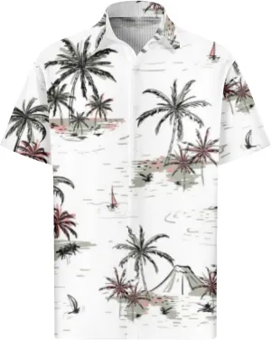 Men's Casual Button-Down Shirts Hawaiian Shirt Short Sleeve Funky Print Summer Tropical Holiday Shirt Loose Fit M-8XL