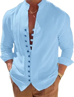Men's Casual Sports Long Sleeve Button Down Shirt Beach Fashion Printed Bird Shirts