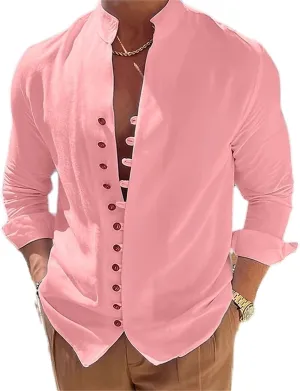 Men's Casual Sports Long Sleeve Button Down Shirt Beach Fashion Printed Bird Shirts