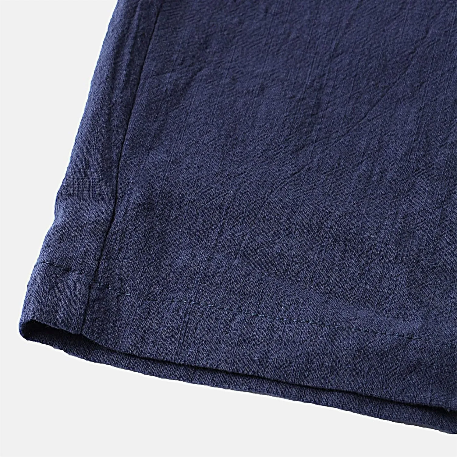 Mens Cotton Linen Bermuda Shorts Casual Slim Fit Elastic Waist Board Shorts with Pockets Lightweight Athletic Workout Shorts