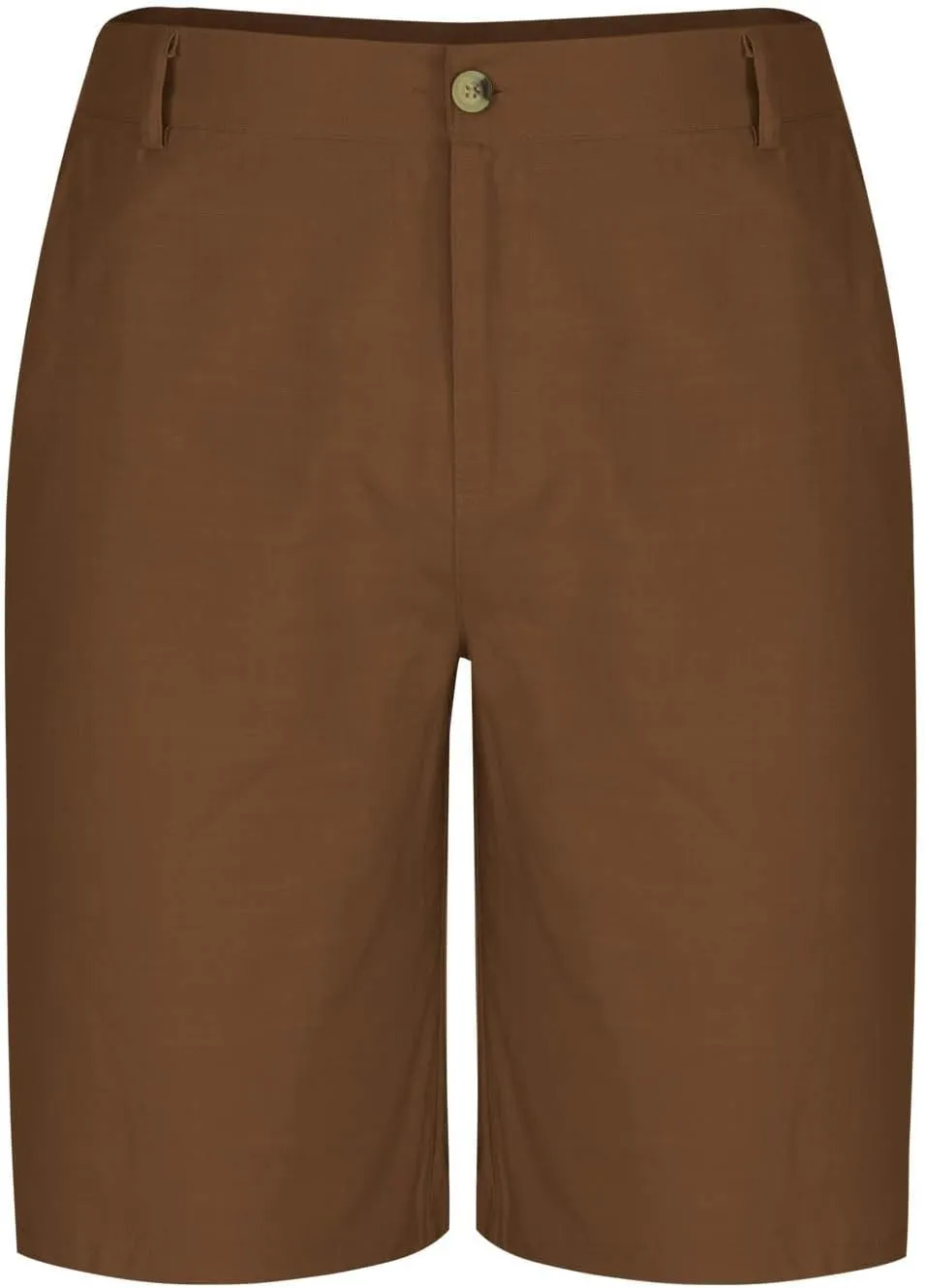 Mens Cotton Linen Shorts Flat Front Business Casual Dress Pants Button Up Elastic Waist Summer Beach Slim Fit Short