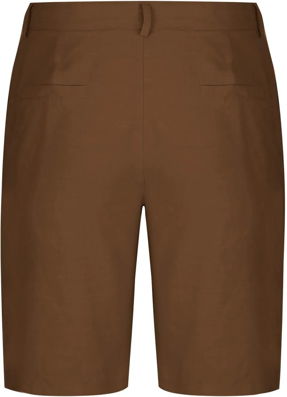 Mens Cotton Linen Shorts Flat Front Business Casual Dress Pants Button Up Elastic Waist Summer Beach Slim Fit Short