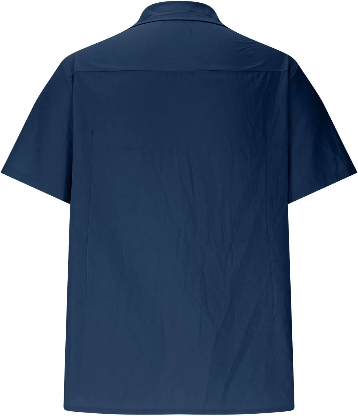 Men's Cuban Guayabera Shirt Short Sleeve Button Down Textured Dress Shirts Casual Summer Beach Mexican Linen Tops