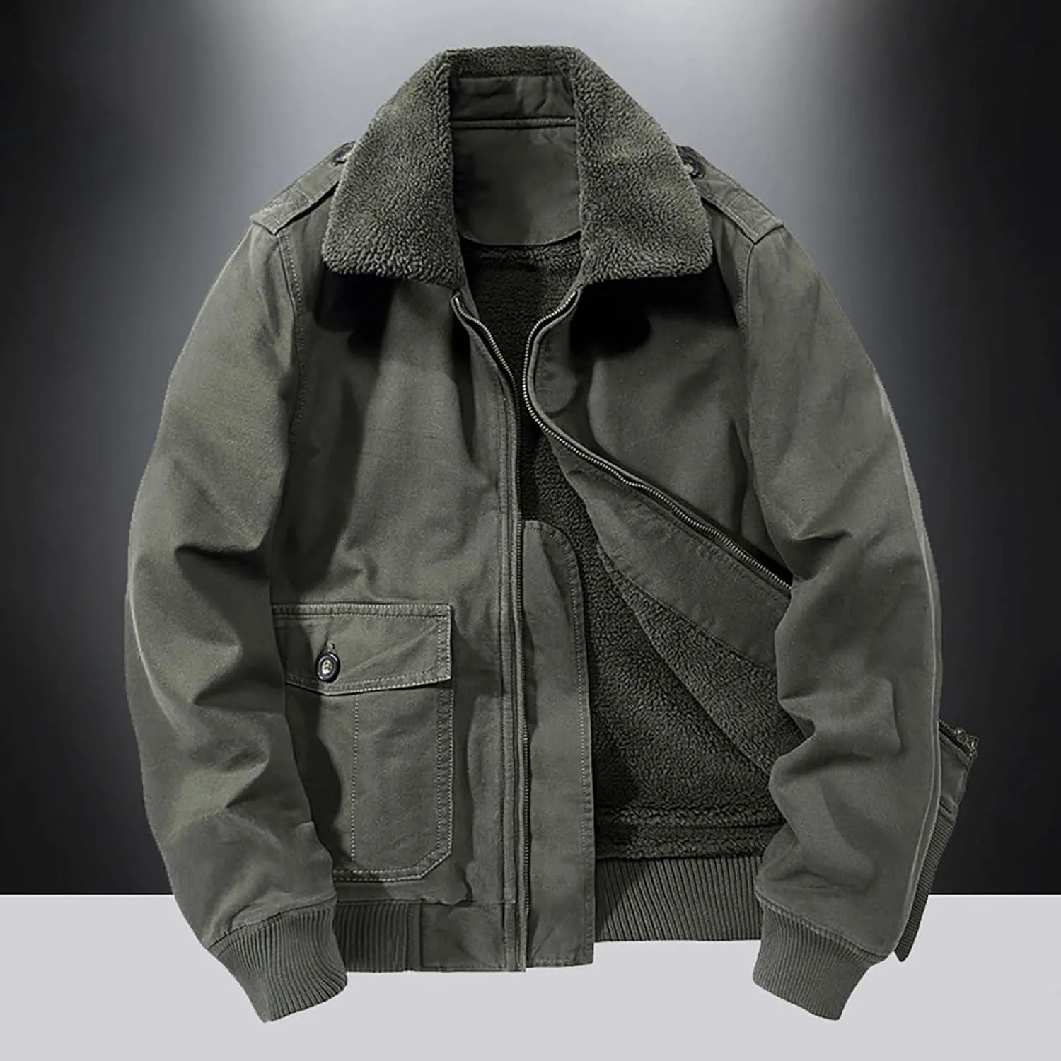 Mens Down Hoodie Jackets Men's Winter Thickened Collar Padded Workwear Jacket Cotton Clothing Coats for Men Big Tall