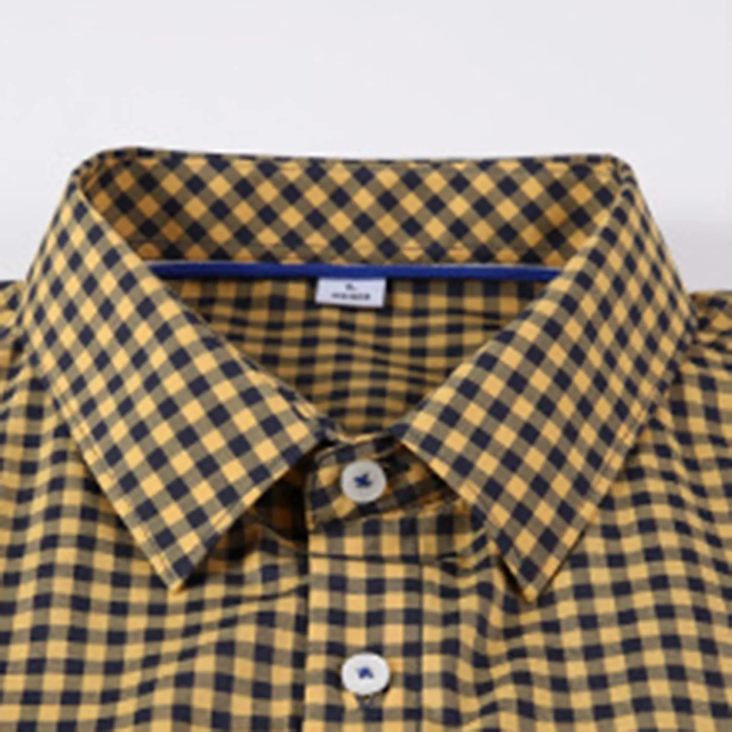 Men's Dress Shirt Long Sleeve Plaid Button Down Collared Shirts Slim Fit Office T-Shirt Business Casual Stretchy Fashion