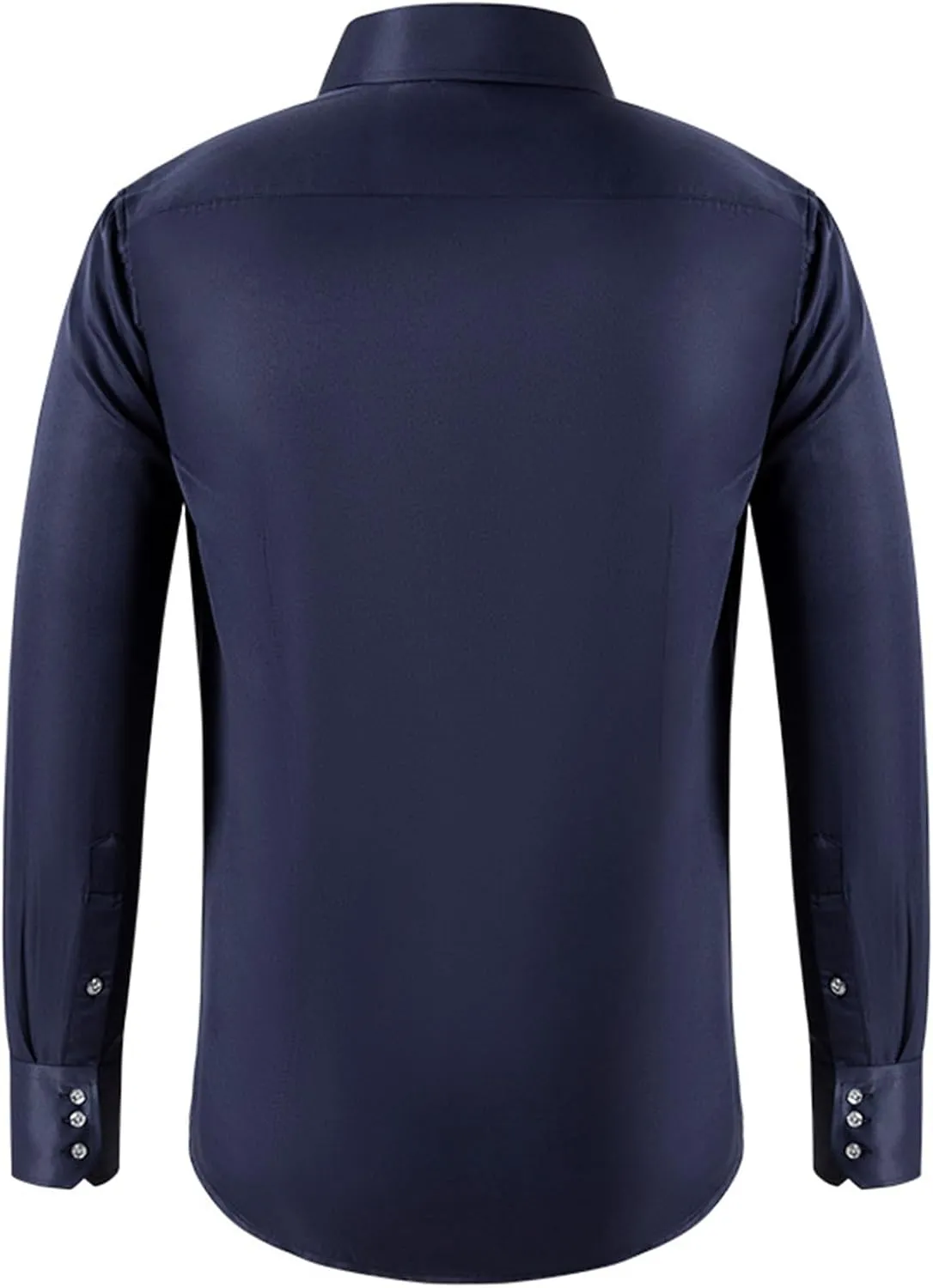 Mens Dress Shirts Regular Fit Long Sleeve Inner Contrast Wrinkle-Resistant Stretch Business Formal Button Down Shirts