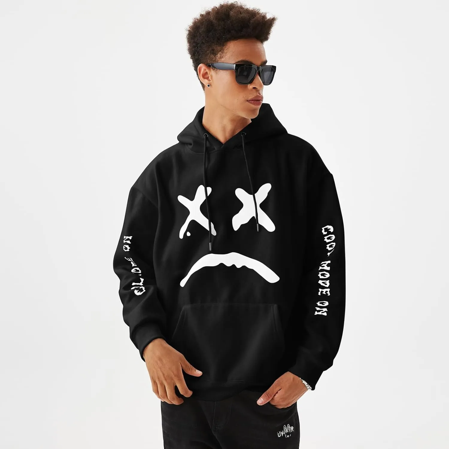 Men's Fleece Pullover Hoodie Sweatshirts Cotton Graphic Casual Streetwear