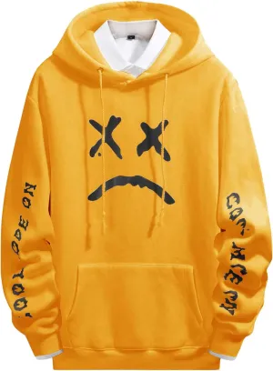 Men's Fleece Pullover Hoodie Sweatshirts Cotton Graphic Casual Streetwear