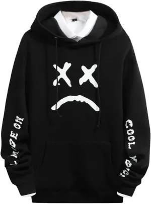 Men's Fleece Pullover Hoodie Sweatshirts Cotton Graphic Casual Streetwear