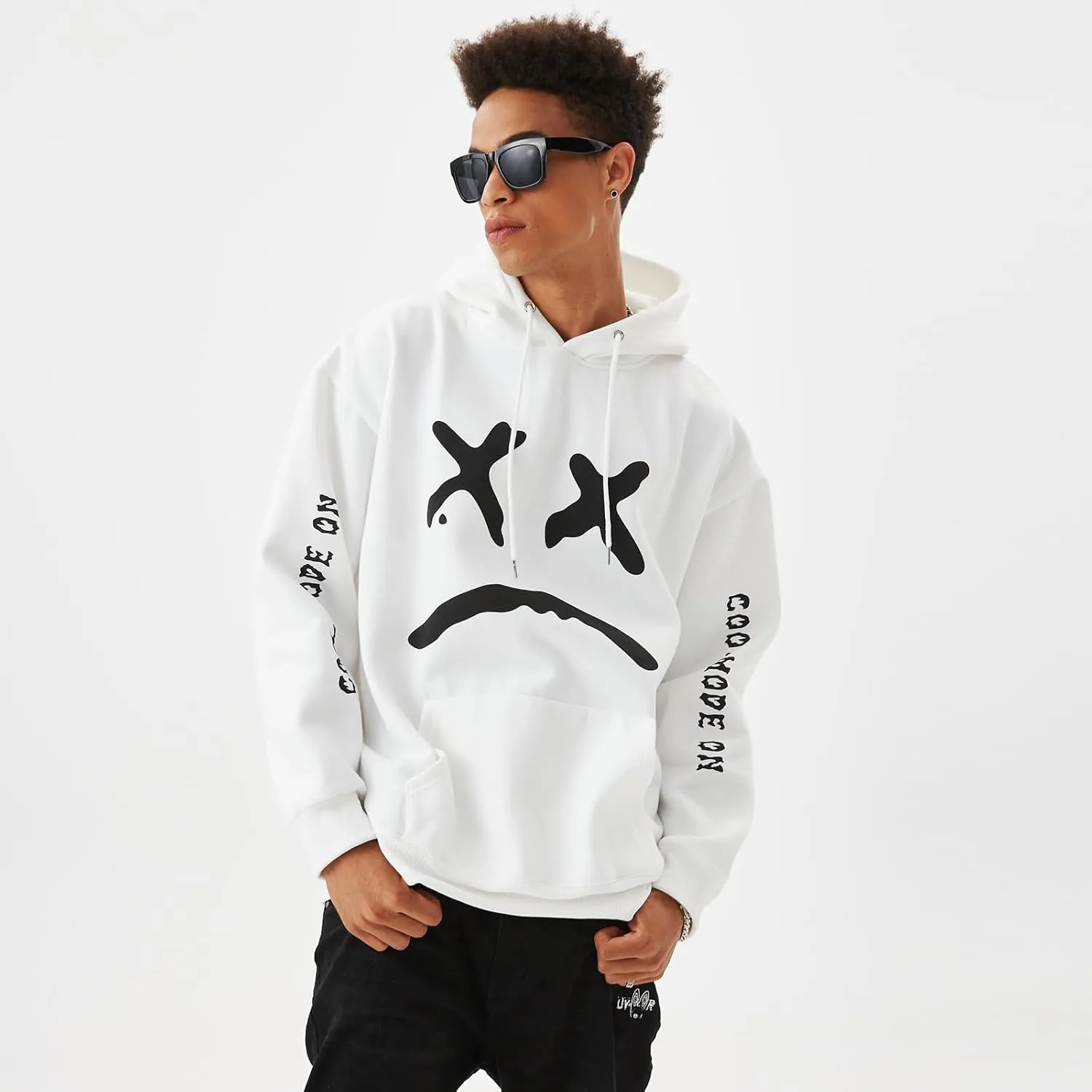 Men's Fleece Pullover Hoodie Sweatshirts Cotton Graphic Casual Streetwear
