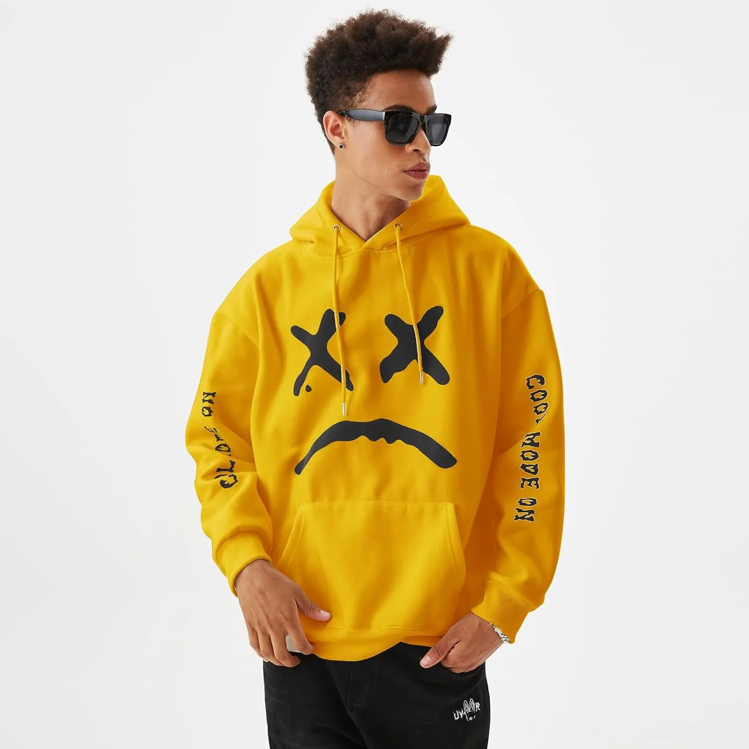 Men's Fleece Pullover Hoodie Sweatshirts Cotton Graphic Casual Streetwear