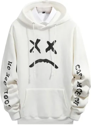 Men's Fleece Pullover Hoodie Sweatshirts Cotton Graphic Casual Streetwear