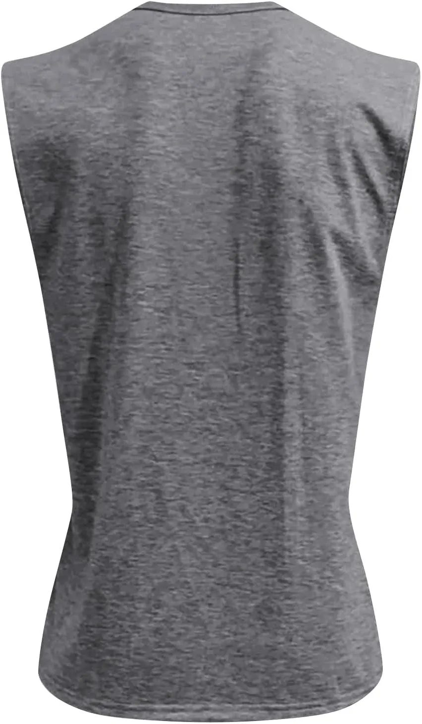 Men's Henley Shirts Washed Sleeveless Muscle Gym Workout Running Vintage Button Down Tank Tops with Chest Pocket