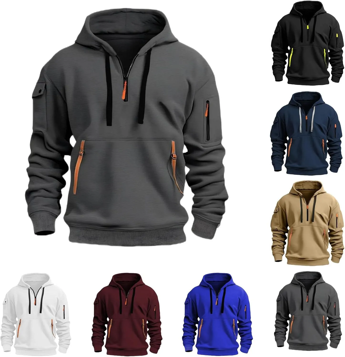 Mens Hoodies,Mens Men's Autumn Slim Casual Plaid Hooded Top Blouse Fashion Sweatshirts Hoodies for Men Fashion Hoodies