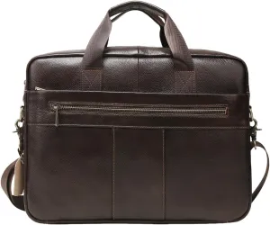 Men's Leather Handbag Briefcase Genuine Leather Business Bag Vintage Messenger Bag Laptop Tote Stylish and Durable