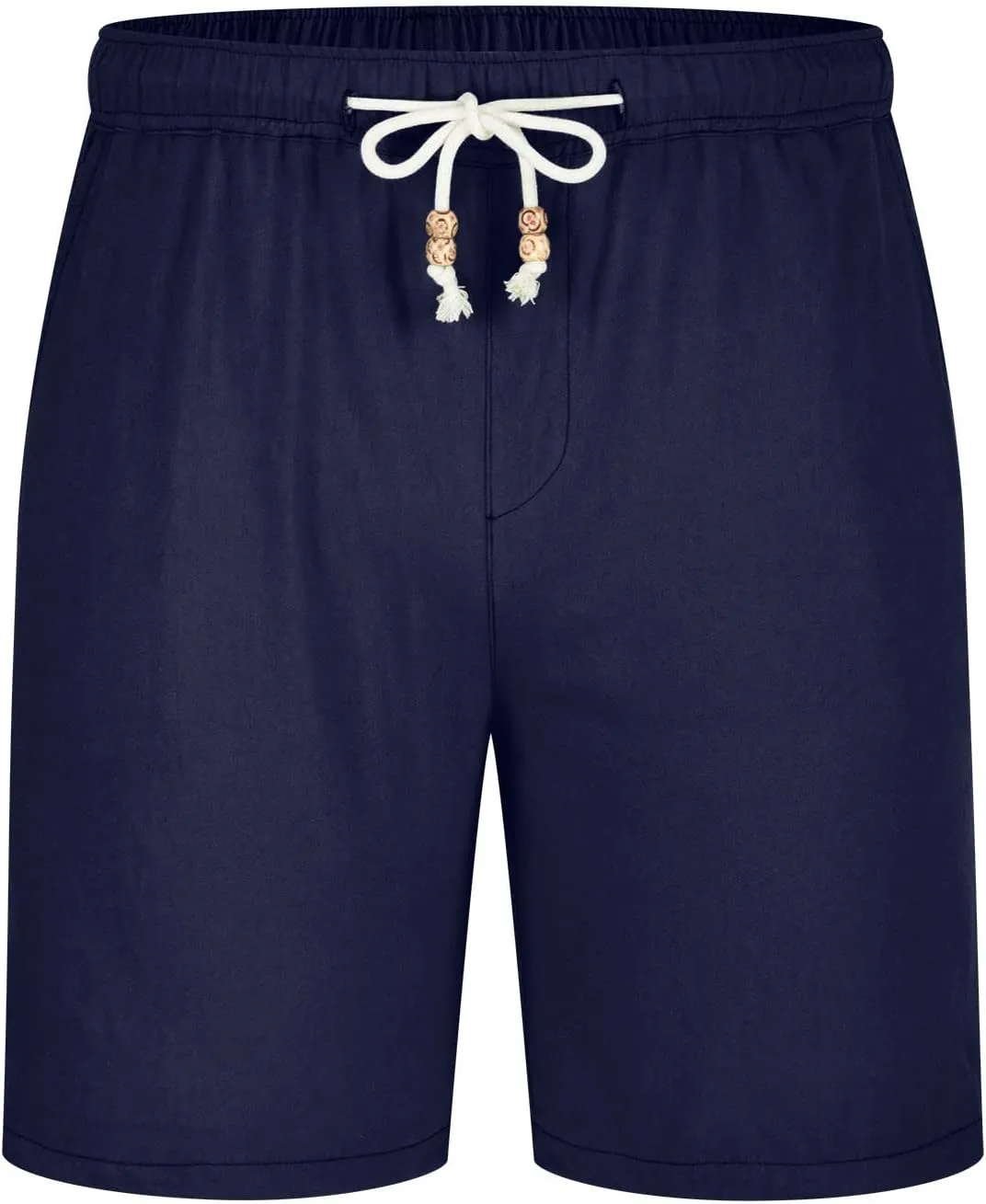 Men's Linen Shorts Loose Fit Summer Beach Shorts Elastic Waist Drawstring Casual Shorts Big and Tall Short Pants