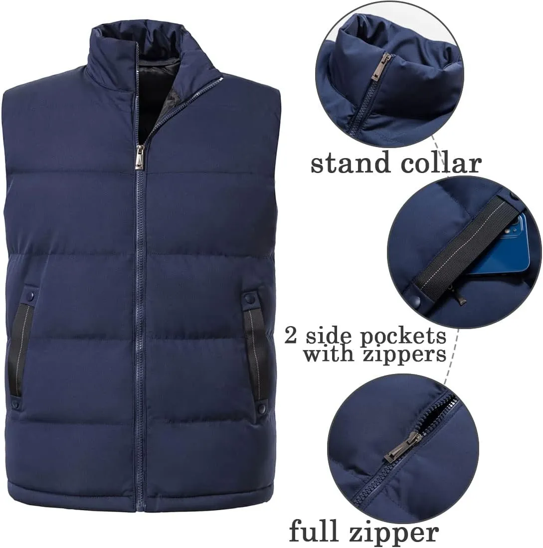 Men's Outerwear Vests Winter Warm Outdoor Padded Puffer Lightweight Vest