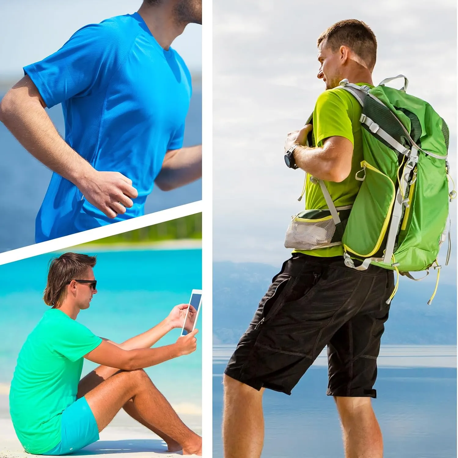Mens Quick Dry Fit Mositure Wicking Athletic Performance T Shirt -Crewneck Outdoor Activewear Tops
