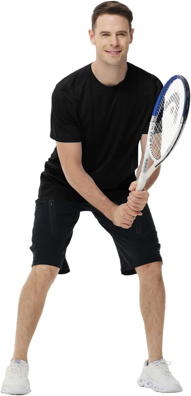 Mens Quick Dry Fit Mositure Wicking Athletic Performance T Shirt -Crewneck Outdoor Activewear Tops