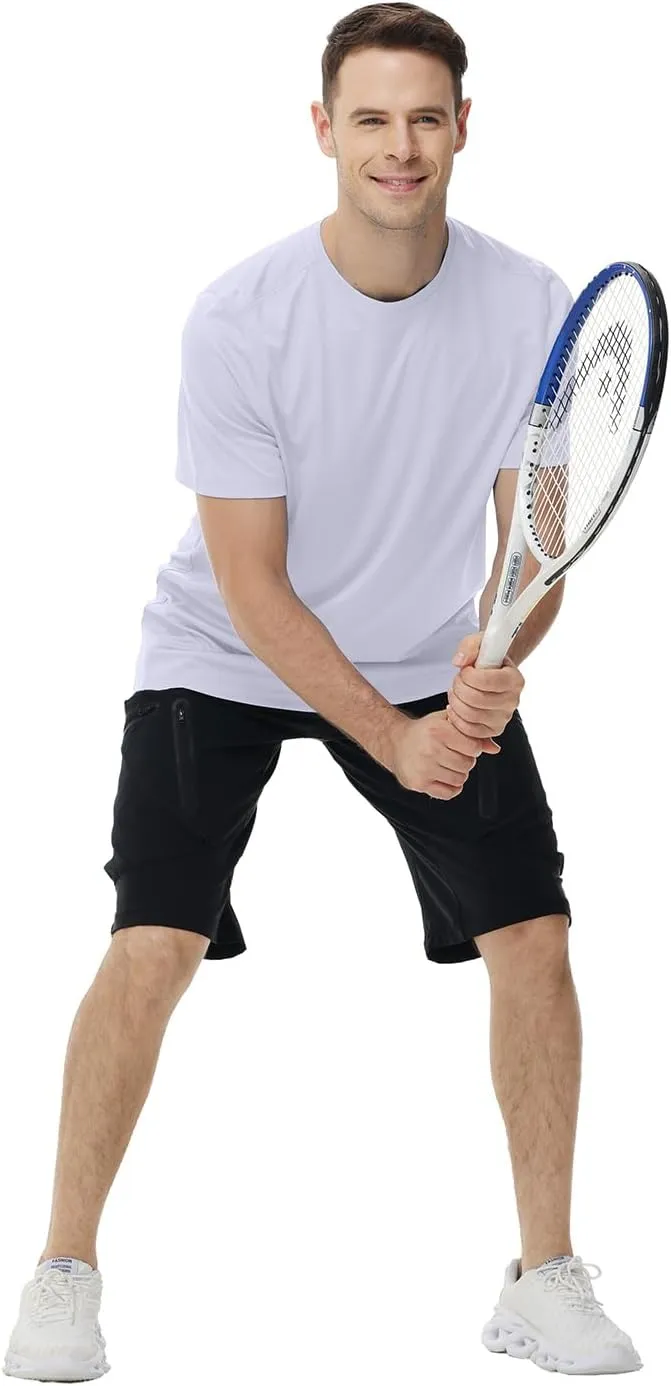Mens Quick Dry Fit Mositure Wicking Athletic Performance T Shirt -Crewneck Outdoor Activewear Tops