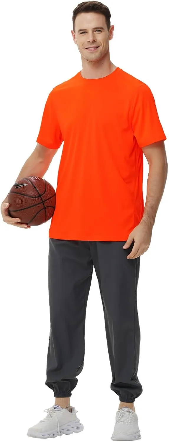 Mens Quick Dry Fit Mositure Wicking Athletic Performance T Shirt -Crewneck Outdoor Activewear Tops
