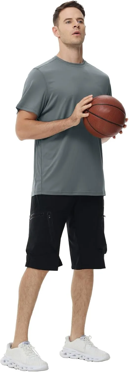 Mens Quick Dry Fit Mositure Wicking Athletic Performance T Shirt -Crewneck Outdoor Activewear Tops