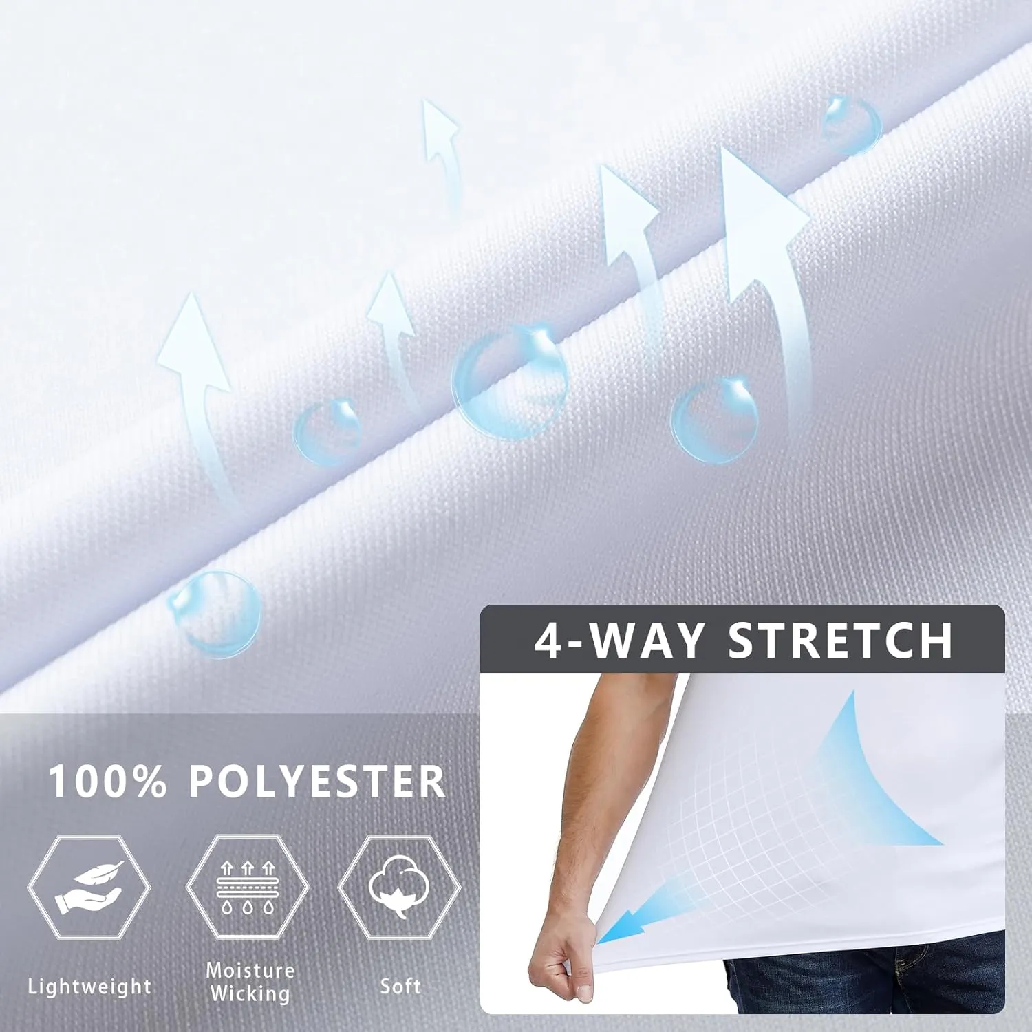 Mens Quick Dry Fit Mositure Wicking Athletic Performance T Shirt -Crewneck Outdoor Activewear Tops